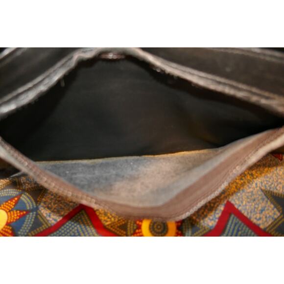 Vintage Black Leather Envelope Strapless Unisex Clutch Bag 9" x 13" Boho Hippie - Picture 9 of 16